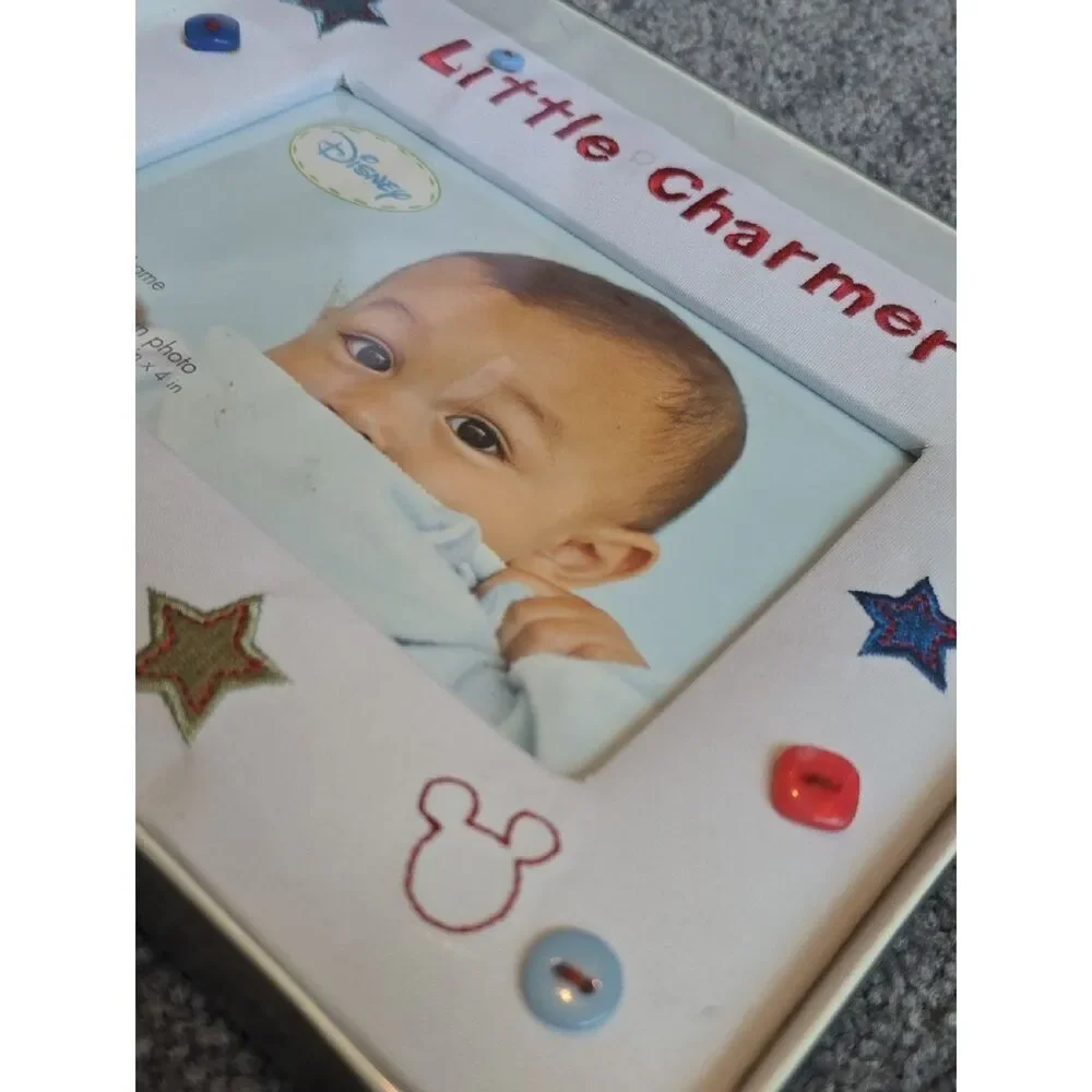 Disney Little Charmer White Fabric Baby Photo Frame New